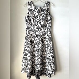 NWOT White House black market high low hem baroque print sleeveless dress